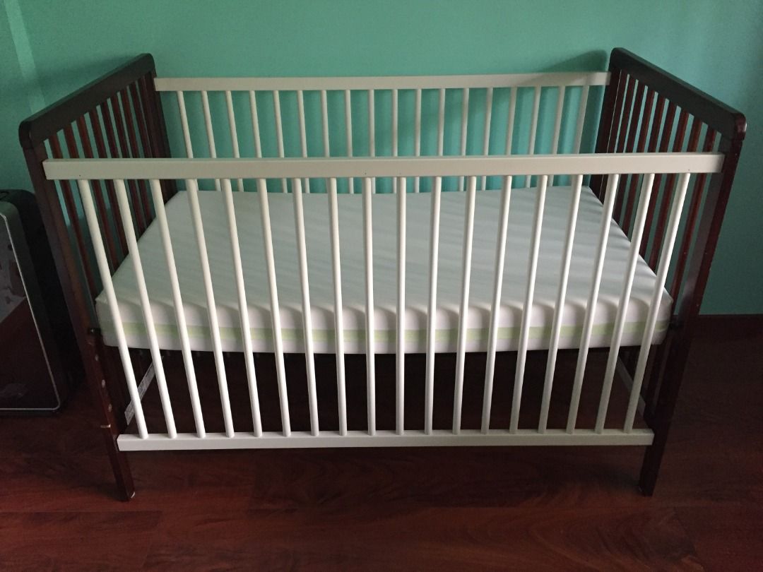 MODENA Cot Crib Bed Frame Bedframe Convertible 137x77x99cm Infant Baby Toddler Kids Children (Category: Cots & Cribs) located in Singapore. Submitted by h.o.r.n.s (Listing ID 1377539525, Image 2). Description: Great condition. Converts from baby to infant to toddler bed height. 3 height settings. Lowest setting is 60cm from mattress to floor. Unit has been dismantled for ease of transportation. Bed frame only. Mattress is SOLD..