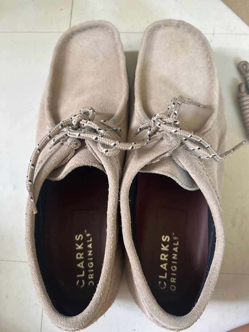 Original Clark’s Originals (Category: Casual Shoes) located in Cavite. Submitted by samprelovedstuff (Listing ID 1377390604, Image 2). Description: - with box - with extra shoe lace - color: sand - model: WallabeeGTX - size: EU 44.