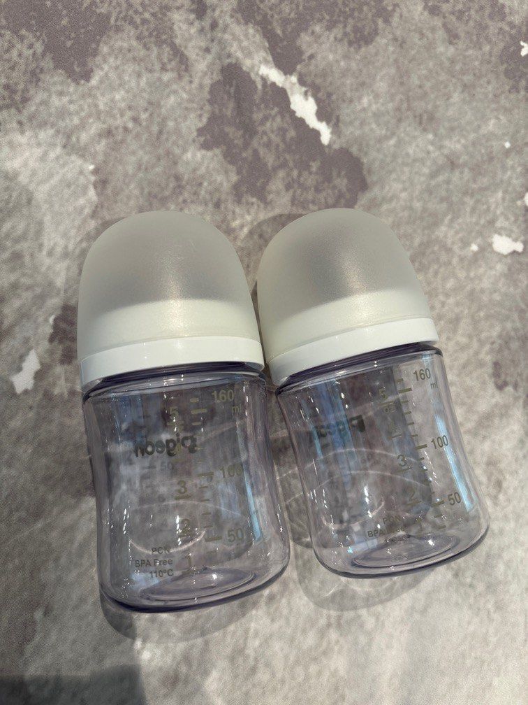 Pigeon t-ester bottles ss teats (Category: Breastfeeding & Bottle Feeding) located in Singapore. Submitted by declutter023 (Listing ID 1377382742, Image 1). Description: T-Ester bottles (higher quality and more recommended for UV sterilisation) Used for 2 weeks by my newborn when hegen 0 teats were too big for him 2 x 160 ml bottles 4 x SS teats.