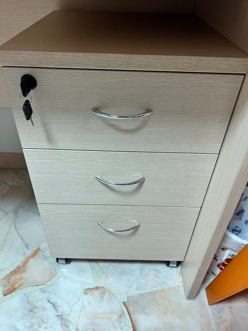 Solid Computer Table (Category: Tables & Sets) located in Singapore. Submitted by ebossbaby (Listing ID 1377478276, Image 2). Description: RRP: $299 Size of table: 120cm (L) x 60cm (W) x 75cm (H) Add on pedestal $40 Cash n carry.