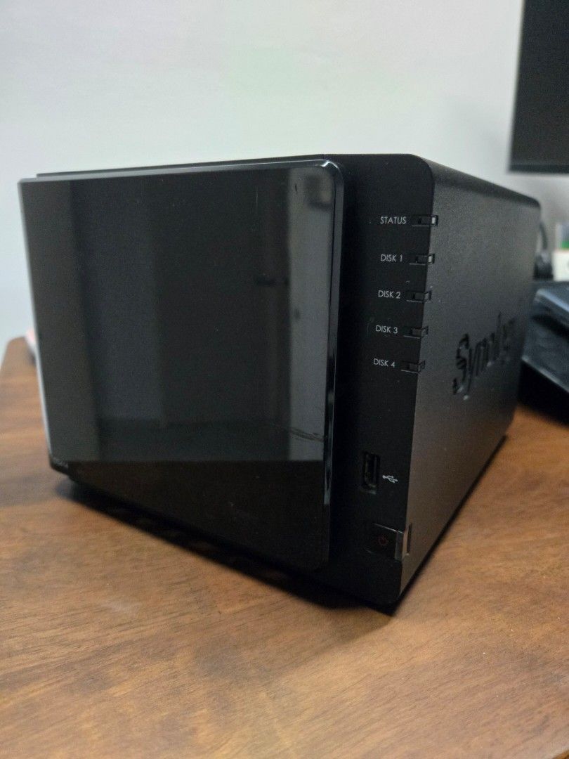 Synology DiskStation DS414 NAS Server (Category: Office & Business Technology) located in Singapore. Submitted by gkteng (Listing ID 1377540398, Image 1). Description: - A ready unit to start your cloud storage journey - In good working condition - Well taken care unit - Not operating 24/7 - Used as a photo, video and movies storage for my family. - Includes 4 x 2TB NAS HDD - Comes with power adapter - Will reset to factory mode before handing ov