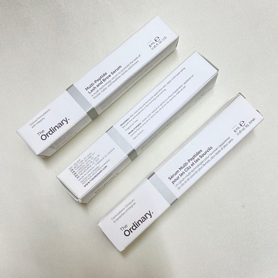 The Ordinary Multi-Peptide Lash and Brow Serum (Category: Face Care) located in Quezon City. Submitted by morethanmakeup (Listing ID 1377421625, Image 1). Description: The Ordinary Multi-Peptide Lash and Brow Serum • Brand new • Sealed • RFS: Excess from Canada trip, impulse purchase.