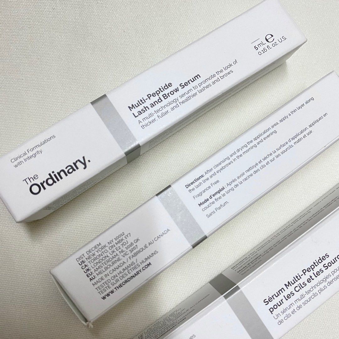 The Ordinary Multi-Peptide Lash and Brow Serum (Category: Face Care) located in Quezon City. Submitted by morethanmakeup (Listing ID 1377421625, Image 2). Description: The Ordinary Multi-Peptide Lash and Brow Serum • Brand new • Sealed • RFS: Excess from Canada trip, impulse purchase.