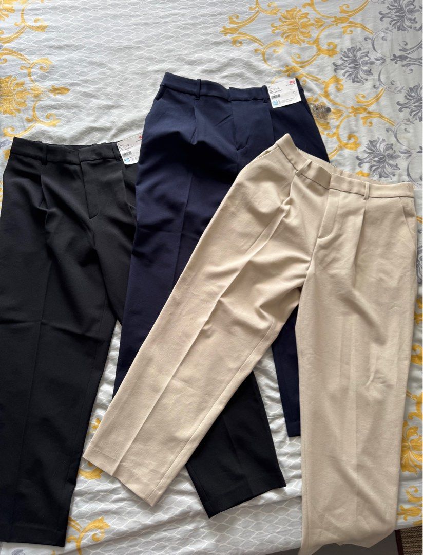 Uniqlo Miracle Air Pleated Pants (Category: Other Bottoms) located in Mandaue City. Submitted by katreeeeeeena (Listing ID 1374883778, Image 1). Description: Size : XL Available colors: cream/beige Rfs: downsized Buy one for ₱1k, get all three for ₱2.5k.