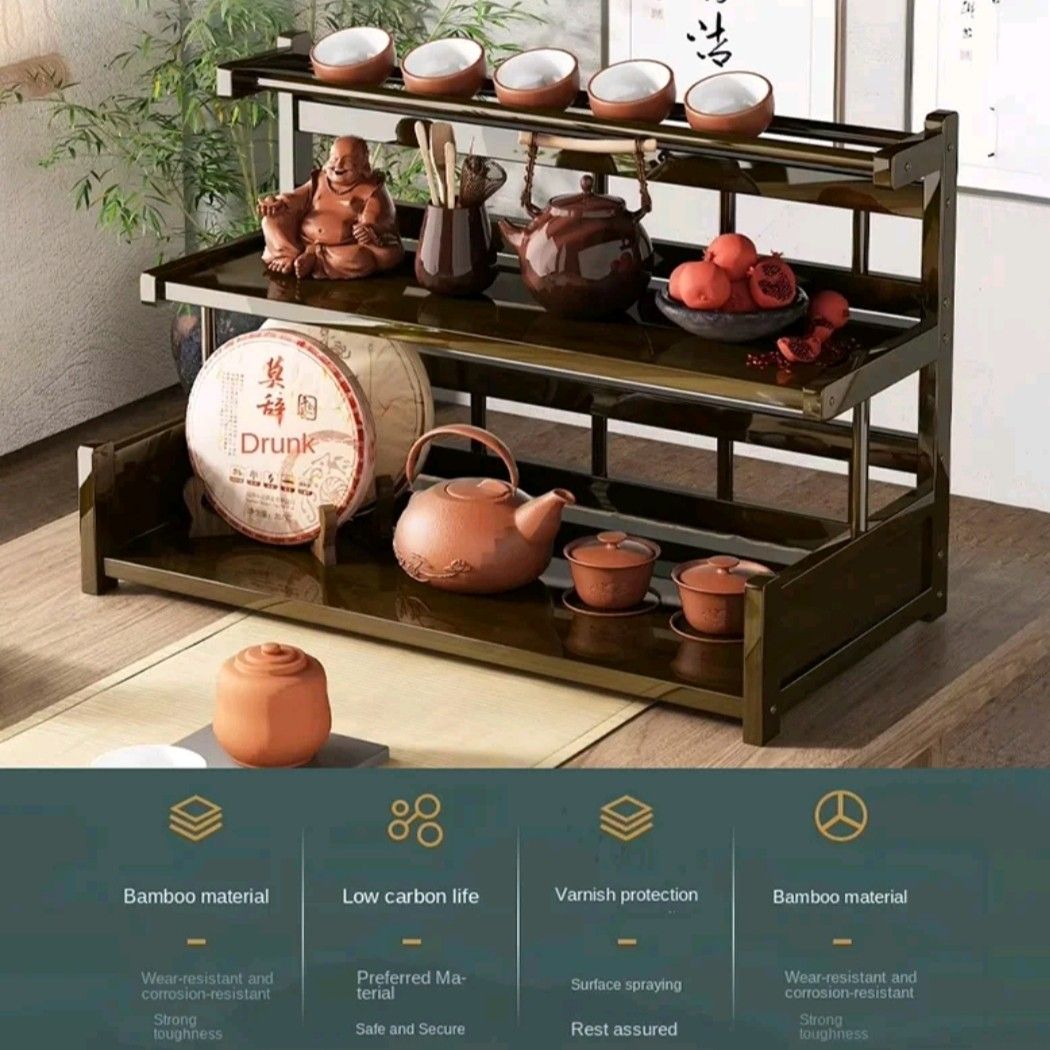 Wooden Display Rack | Tea Cup Holder | Tea Set Rack | Chinese Tea Shelf ...