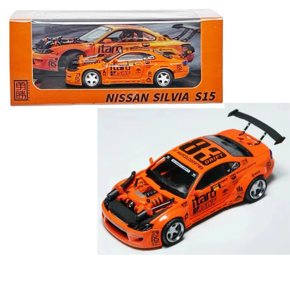 YS Model 1/64 Scale Silvia S15 Marcelo Drift Modified Cayenne V8 Engine ...