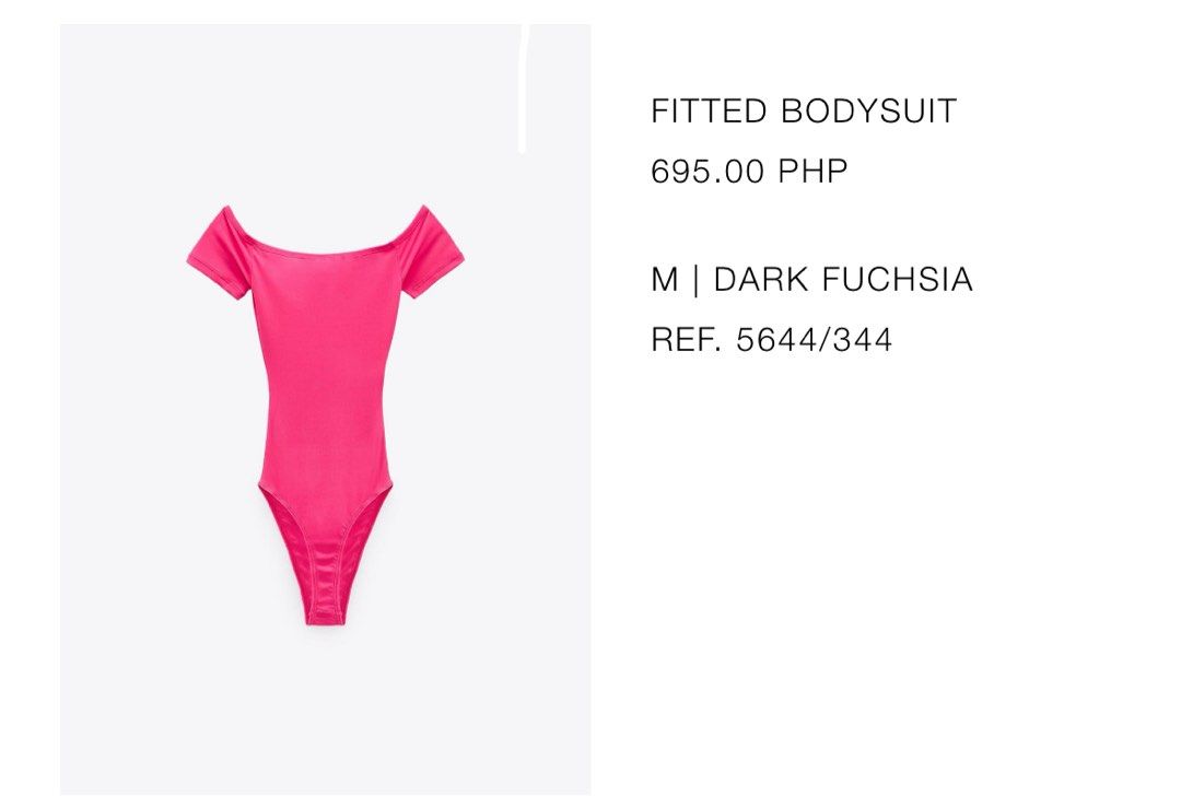 Zara - Fitted Bodysuit (Category: Others Tops) located in Quezon City. Submitted by unclutter_ (Listing ID 1377507139, Image 2). Description: Tried once to test out.
