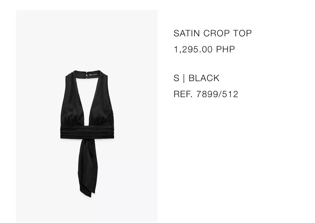 Zara - Sarin Crop Top (Category: Sleeveless) located in Quezon City. Submitted by unclutter_ (Listing ID 1377506913, Image 2). Description: Only tried once.
