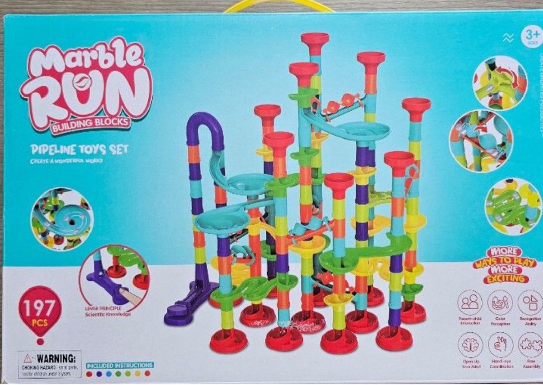 $10 Marble Run Building Blocks Pipeline Toys game Set 197 pcs bricks ...