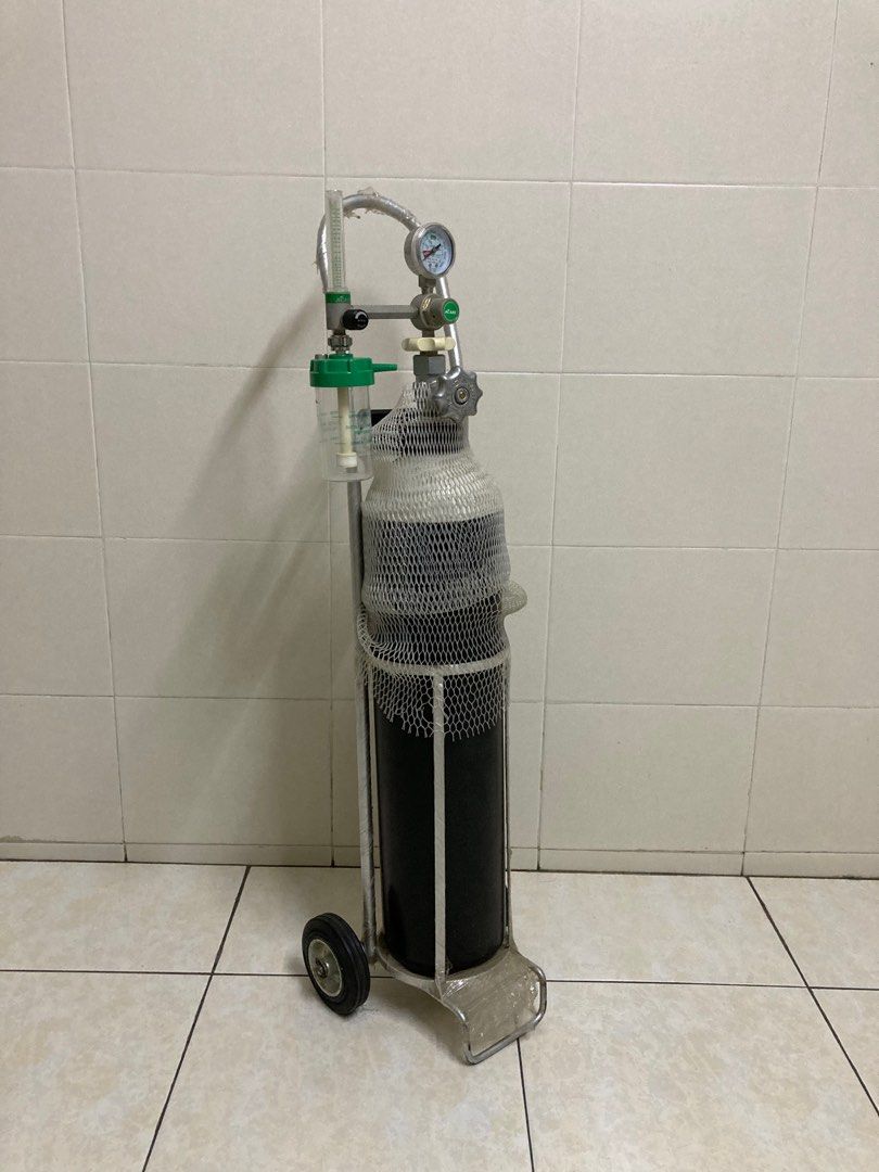 10l O2 Tank 10L Oxygen Tank w Trolley, Health & Nutrition, Medical Supplies & Tools ...