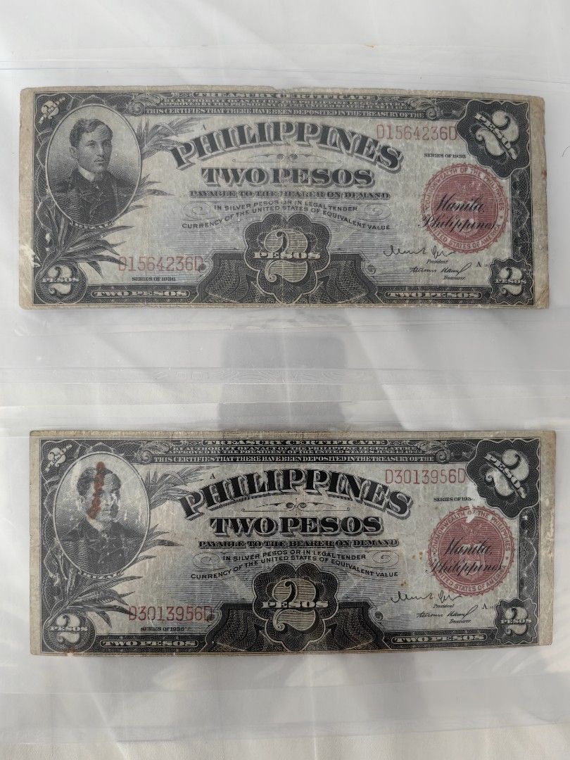 2 pcs 1936 note (Category: Currency) located in Davao. Submitted by ee2006 (Listing ID 1377565242, Image 1). Description: .