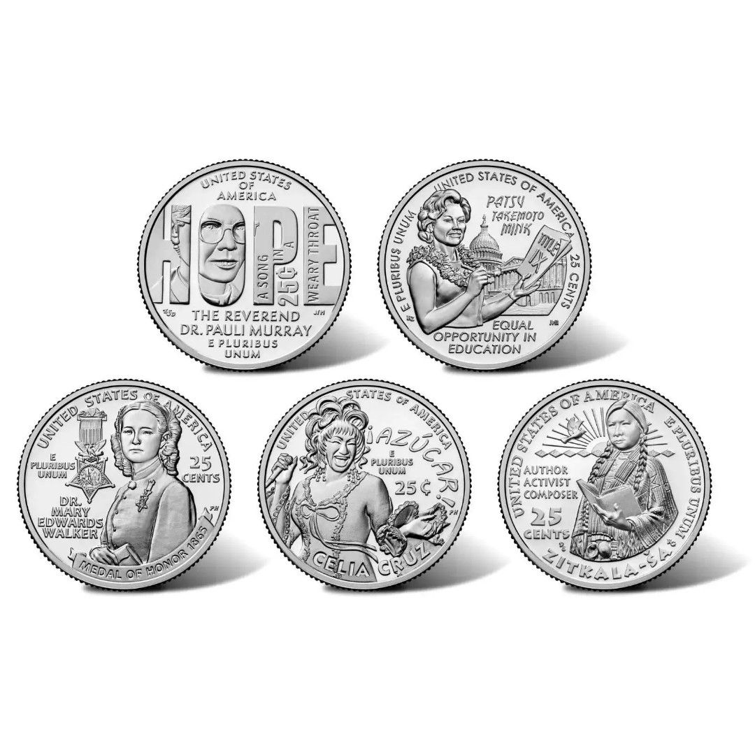 美國2024年傑出女性系列第11-15 一套5枚紀念幣全新UNC, 興趣及遊戲, 收藏品及紀念品, 錢幣- Carousell