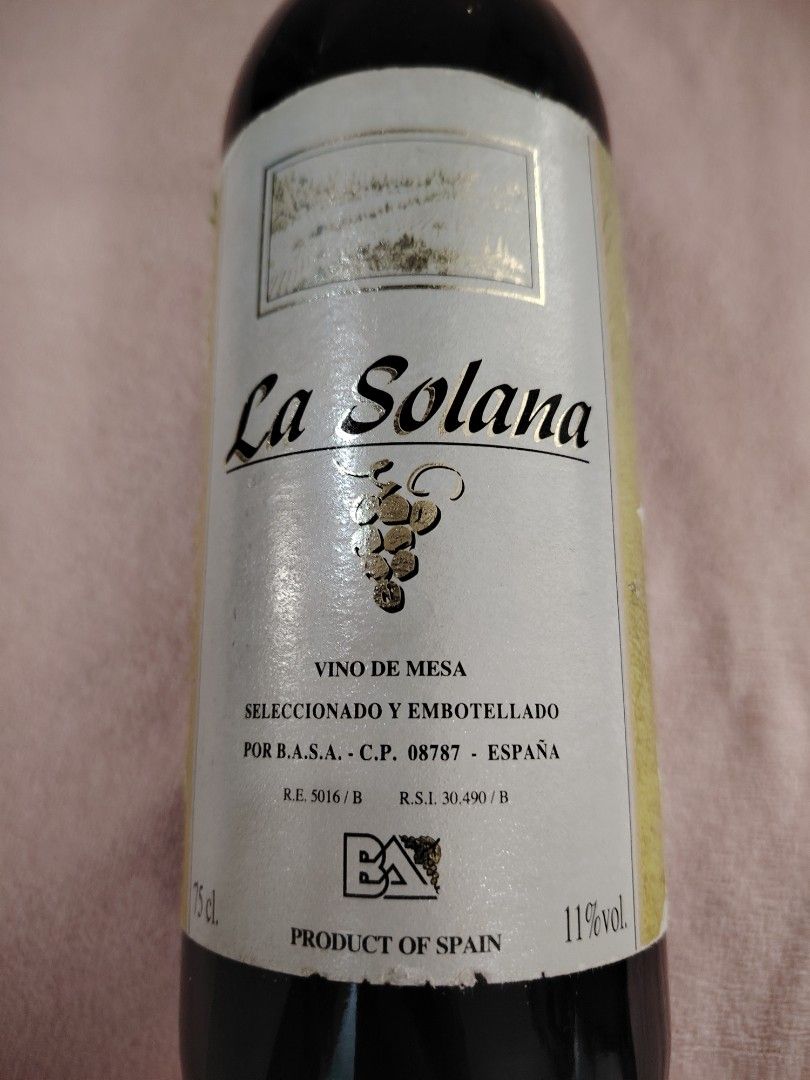 紅酒La Solana 700ML, 嘢食& 嘢飲, 酒精飲料- Carousell
