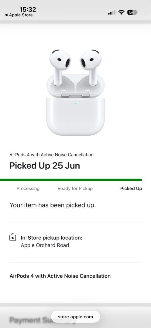 AirPods 4 with Active Noise Cancellation (Apple/ANC) (Category: Earphones) located in Singapore. Submitted by snaplistsell (Listing ID 1377728091, Image 2). Description: - 100% authentic (slide 2) - Brand new in box with tags intact (slide 3) - Comes with Apple bag (slide 4) - U.P. S$249.00 (last slide).