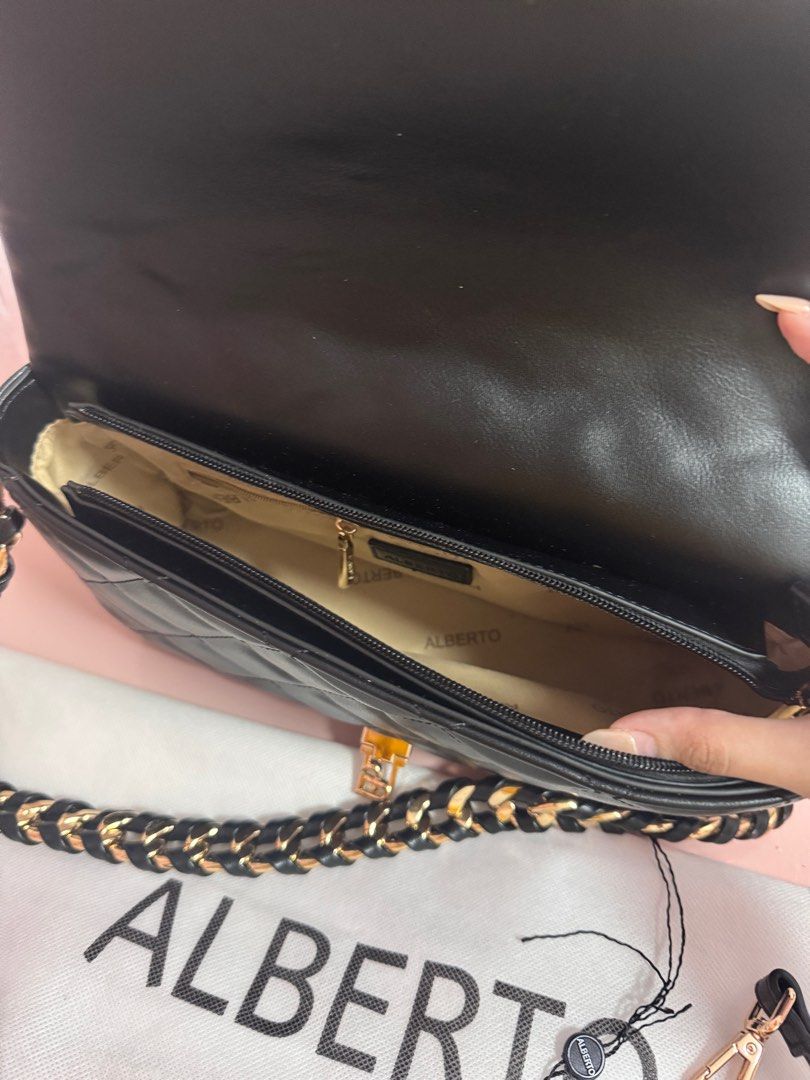 Alberto Rabiah Shoulder Bag (Category: Luxury Bags & Wallets) located in Quezon City. Submitted by mahliknvrr (Listing ID 1377599340, Image 3). Description: - brand new - with dust bag, tag and cross body strap - bought directly from alberto store - so pretty and spacious.
