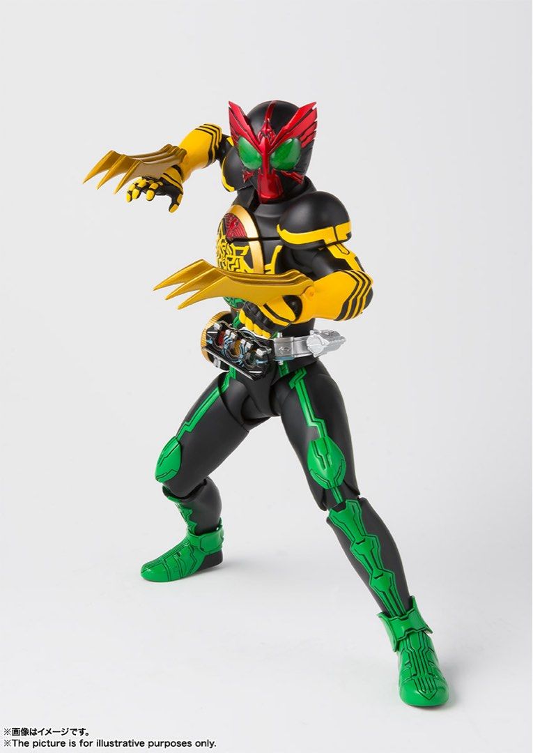 Bandai SH Figuarts Shinkocchou seihou Kamen Kamen Rider OOO (O's) Tatoba Combo figure (Category: Toys & Games) located in Singapore. Submitted by shinn_authentic_collectibles (Listing ID 1377661878, Image 3). Description: Bib perfect condition authentic Self collect Tiong Bahru Q express add $5.