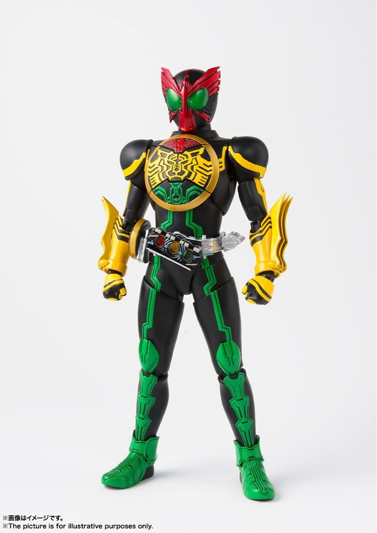 Bandai SH Figuarts Shinkocchou seihou Kamen Kamen Rider OOO (O's) Tatoba Combo figure (Category: Toys & Games) located in Singapore. Submitted by shinn_authentic_collectibles (Listing ID 1377661878, Image 2). Description: Bib perfect condition authentic Self collect Tiong Bahru Q express add $5.