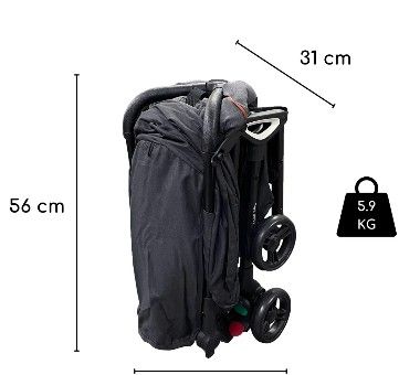 Bonbijou Luke Mini Stroller - Compact & Travel-Friendly (Category: Strollers) located in Singapore. Submitted by San09 (Listing ID 1377595823, Image 2). Description: - Bought 7/months ago only -Come with original rain cover, mosquito net and stroller travel storage bag for free -Lightweight and travel-friendly stroller -Dimensions open: H101 x W49 x D74cm -Dimensions close: H56 x W31 x D28cm -Seat height: 45cm - Weighs only 5.9kg - Features a bla