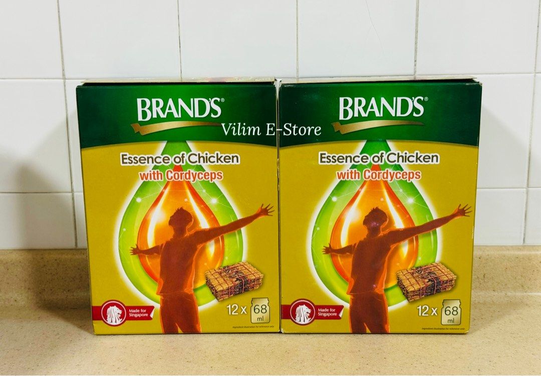 BRAND'S Essence Of Chicken With Cordyceps (24 Bottles X 68ML) (Category: Health Food, Drinks & Tonics) located in Singapore. Submitted by vilimestore (Listing ID 1377723717, Image 1). Description: NON Negotiable Expiry Date: Aug 2026 & Jan 2027.