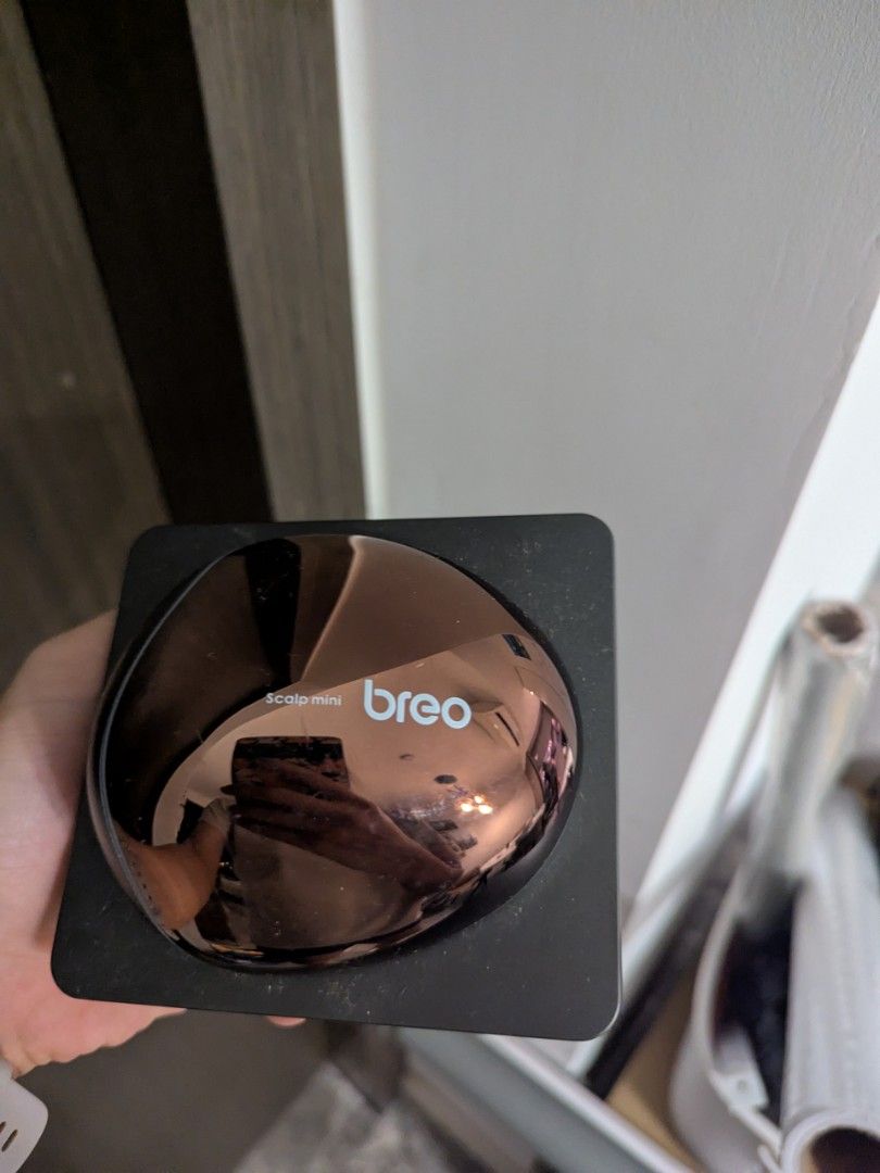 Breo Scalp Mini Scalp Massager - Rose Gold (Category: Massage Devices) located in Singapore. Submitted by alexaaaa0512 (Listing ID 1377699585, Image 1). Description: - Gently used Breo Scalp Mini scalp massager - Color: Rose gold - Provides a relaxing scalp massage - Compact and handheld design - Easy to use - Perfect for unwinding - Comes with original packaging.