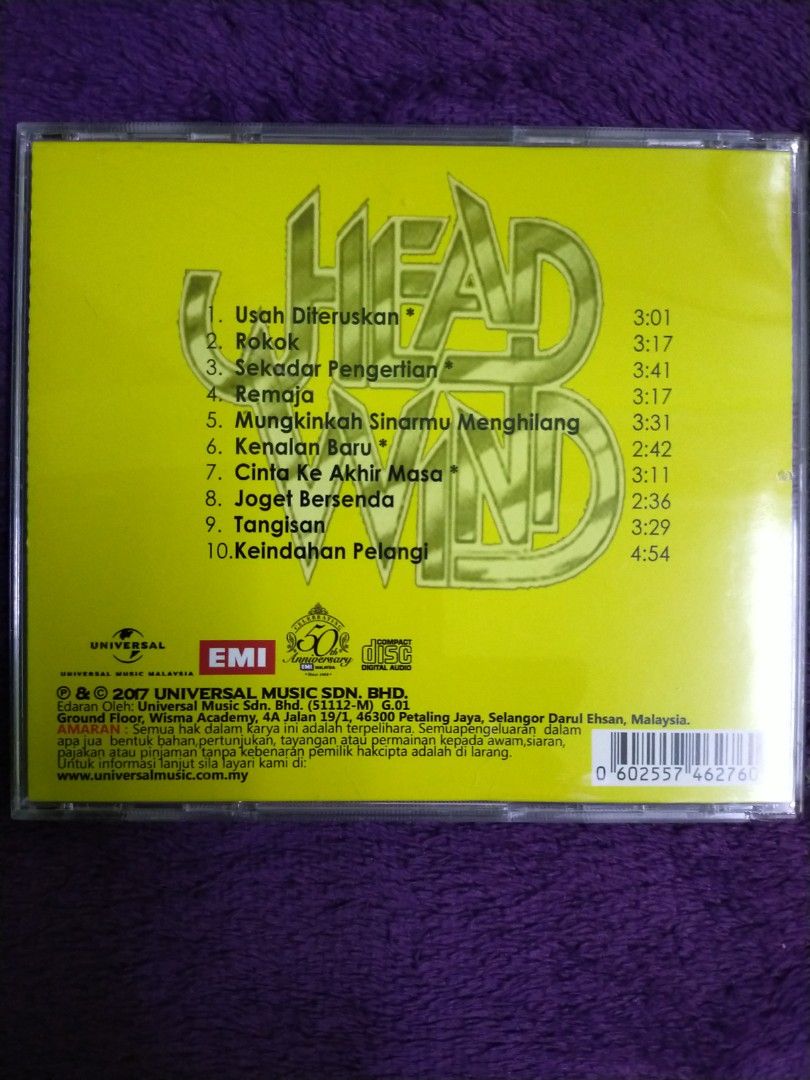 CD. Headwind (Category: CDs & DVDs) located in Pasir Gudang. Submitted by plifting481 (Listing ID 1377585735, Image 2). Description: Original (Universal) Kondisinya baik Dan memuaskan. lepas beli passtu main sekali 2 & then simpan sampai sekarang. Postage Semenanjung tambah 10 rm Sabah Sarawak tambah 16 rm..