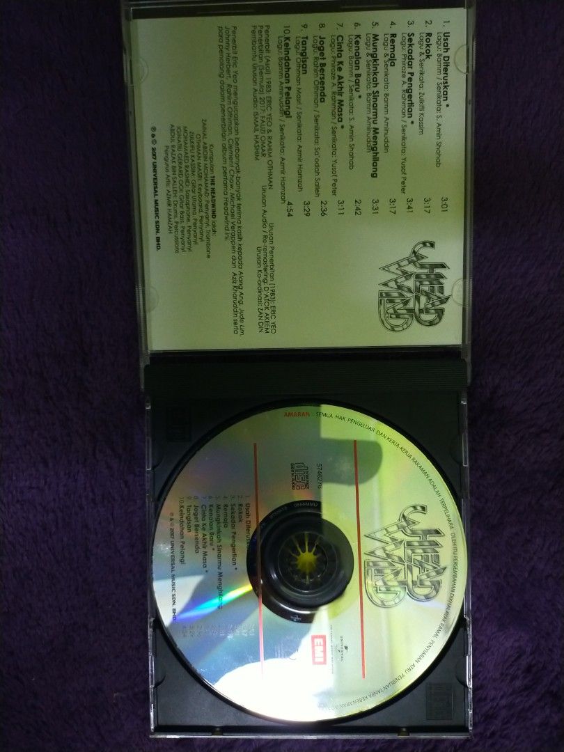 CD. Headwind (Category: CDs & DVDs) located in Pasir Gudang. Submitted by plifting481 (Listing ID 1377585735, Image 3). Description: Original (Universal) Kondisinya baik Dan memuaskan. lepas beli passtu main sekali 2 & then simpan sampai sekarang. Postage Semenanjung tambah 10 rm Sabah Sarawak tambah 16 rm..