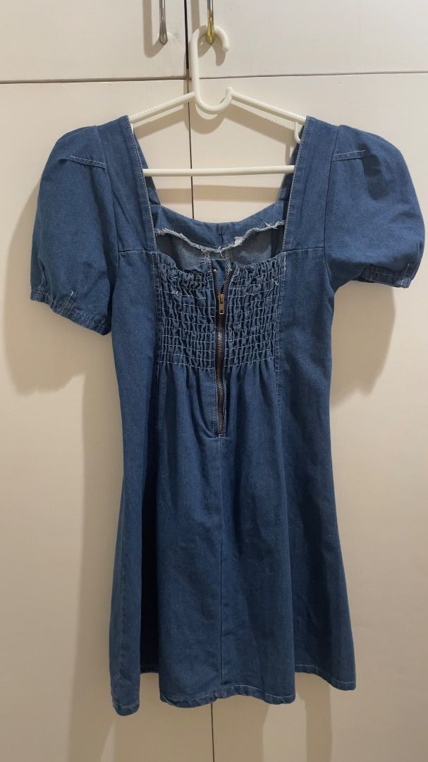Clothes for Breakfast Denim Dress (Category: Dresses) located in Iloilo. Submitted by fmmchr (Listing ID 1377614607, Image 2). Description: - Bought from Clothes for Breakfast - Used once - Small to Semi large frame - Dress length: approx 29 inches - Shipping fee is shouldered by the buyer either thru J&T or LBC.
