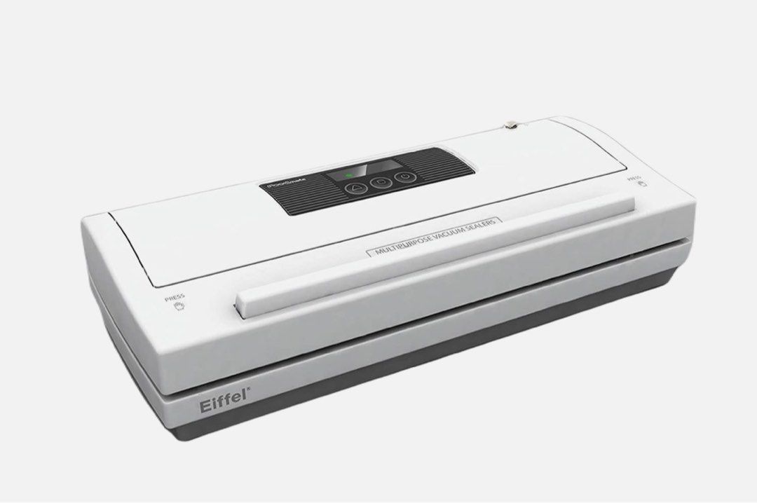 Eiffel Vacuum Sealer (Category: Other Kitchen Appliances) located in San Juan City. Submitted by declutter_dens (Listing ID 1377573399, Image 1). Description: Brand New with box FREE 1 pack of vacuum bag Original price - P12,000 Made in Korea.