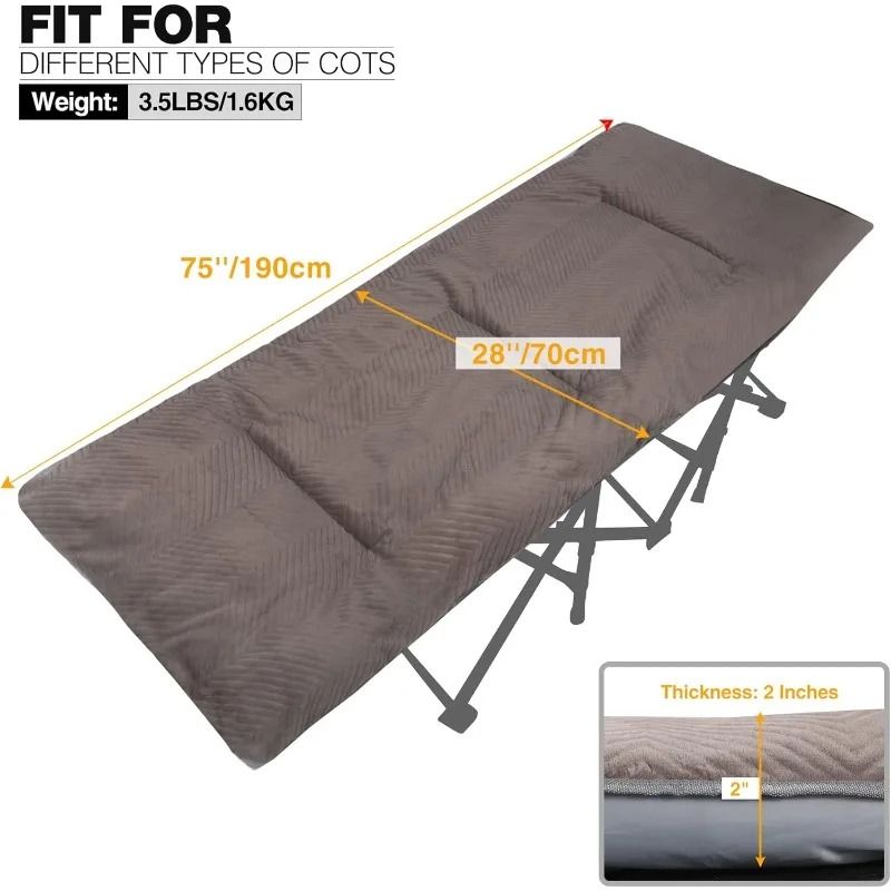 Folding Cot Pads for Sleeping Extra Thick, Soft Comfortable Rabbit Hair ...