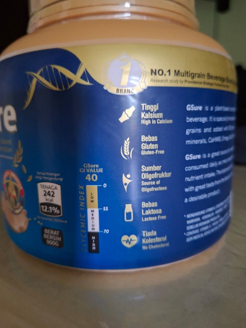G Sure Plant-Based Complete Nutrition (Category: Sports & Fitness Nutrition) located in Singapore. Submitted by prisa711 (Listing ID 1377576027, Image 3). Description: - G Sure plant-based complete nutrition - High in calcium - Gluten-free - Lactose-free - Net weight: 500g - Expiry date: 01/08/2027 - Perfect for a healthy diet 900g.
