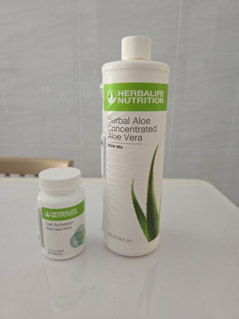 Herbalife Products (Category: Sports & Fitness Nutrition) located in Singapore. Submitted by eastern (Listing ID 1377626636, Image 3). Description: 1) Brand new, unopened Herbalife Formula 1 Nutritional Shake Mix. - Flavor: Dark Chocolate. - Provides balanced nutrition. - Ideal for a quick and healthy meal or snack. - Container is sealed. 2) Herbal Aloe Concentrated Aloe Vera More than 60% left $15 3) Cell Activator More than 80% left. $ 20 Take 
