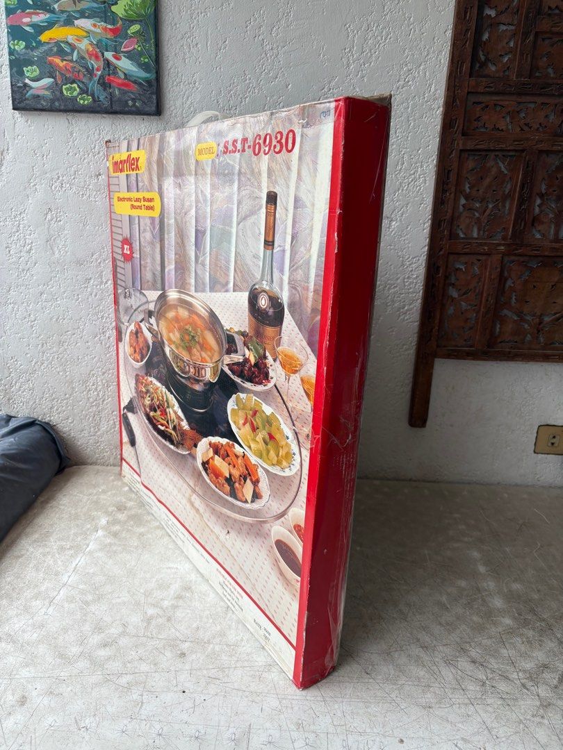 Imarflex Electronic Lazy Susan (Round Table) SST-6030 XL (Category: Cookware & Accessories) located in Paranaque City. Submitted by turnintocash (Listing ID 1377753779, Image 3). Description: unused 220V 950W old / damaged box as-is location- Paranaque payment- BPI or Gcash.
