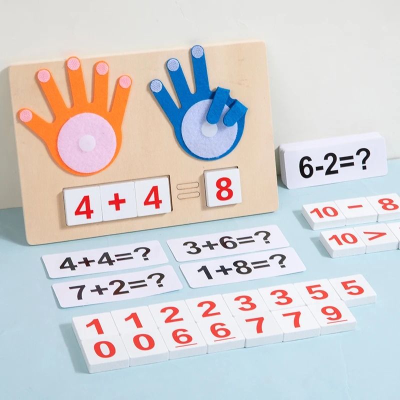 Kid Montessori Toys Felt Finger Numbers Math Toy Children Counting ...