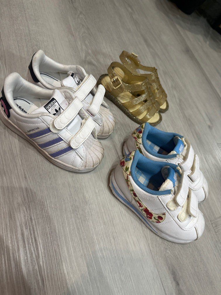 Kids shoes (Category: Babies & Kids Fashion) located in Singapore. Submitted by six9one (Listing ID 1377679891, Image 1). Description: Adidas Nike Melissa All for $50 $20 each .