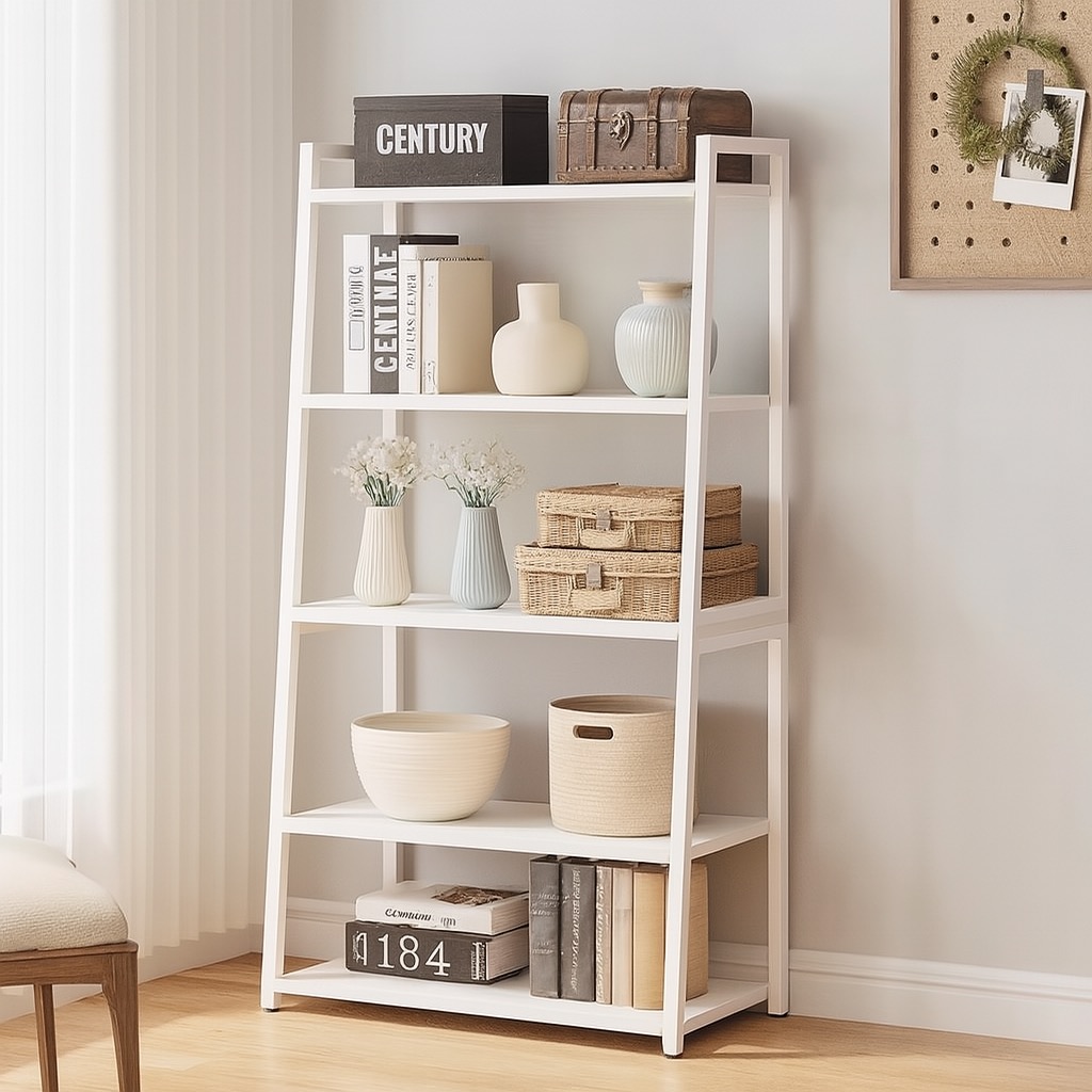 Ladder Style Display Shelf | Minimalist Bookshelf Display Shelf ...