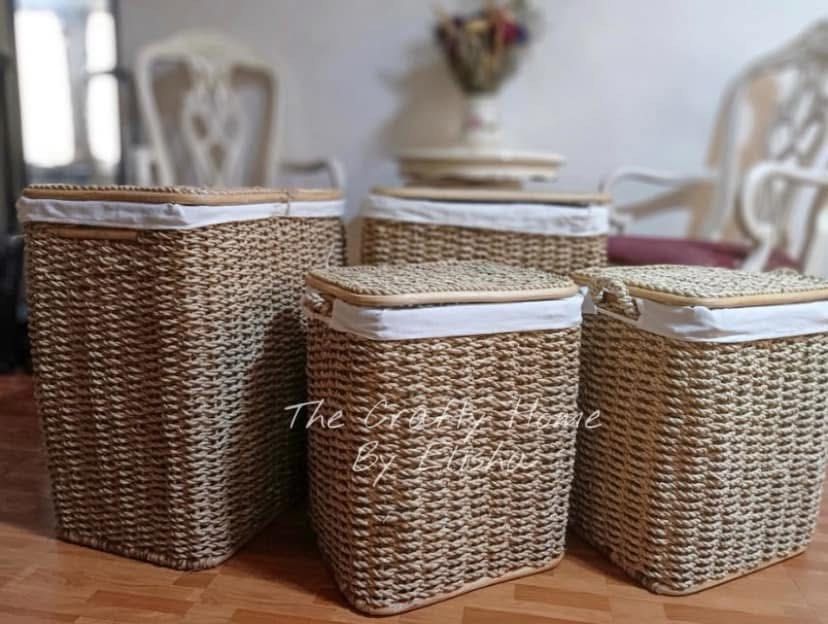 LAUNDRY BASKET/BURI HAMPER/BURI ORGANIZER/LAUNDRY ORGANIZER (Category: Laundry Baskets) located in Marikina City. Submitted by thecraftyhomebyelisha (Listing ID 1377668143, Image 2). Description: BURI HAMPER FOR SALE No cloth M: 700 L: 800 With cloth M: 1000 L: 1100 Loc. Marikina.