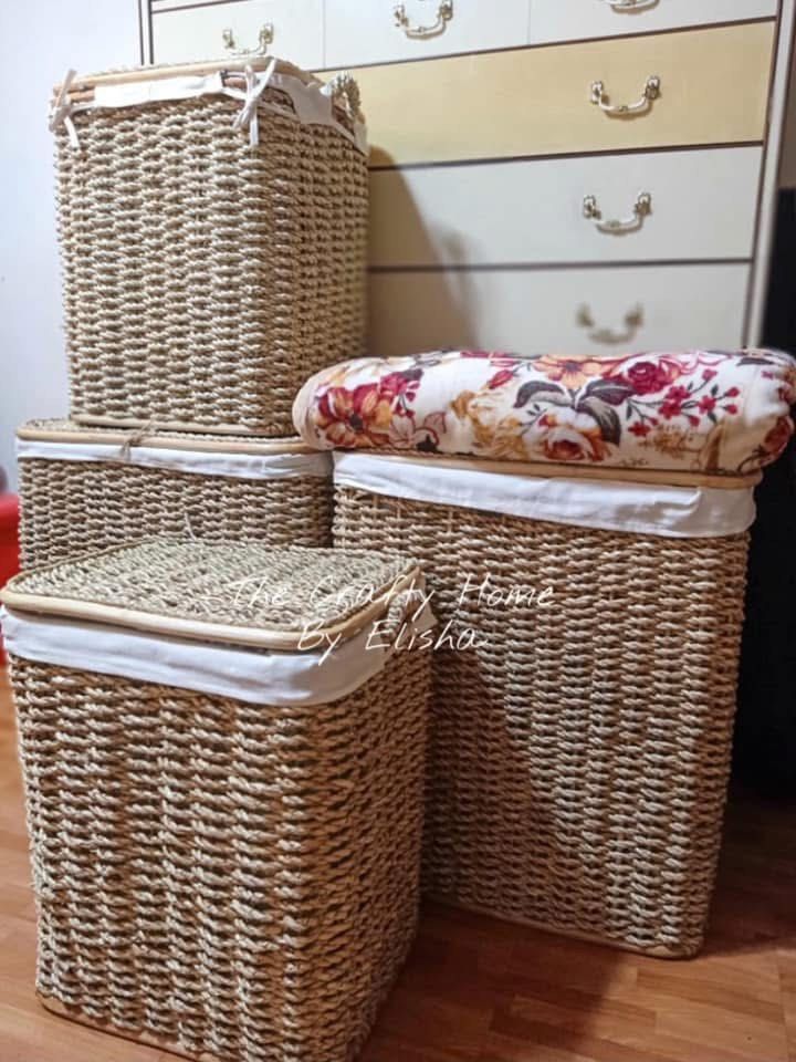 LAUNDRY BASKET/BURI HAMPER/BURI ORGANIZER/LAUNDRY ORGANIZER (Category: Laundry Baskets) located in Marikina City. Submitted by thecraftyhomebyelisha (Listing ID 1377668143, Image 1). Description: BURI HAMPER FOR SALE No cloth M: 700 L: 800 With cloth M: 1000 L: 1100 Loc. Marikina.