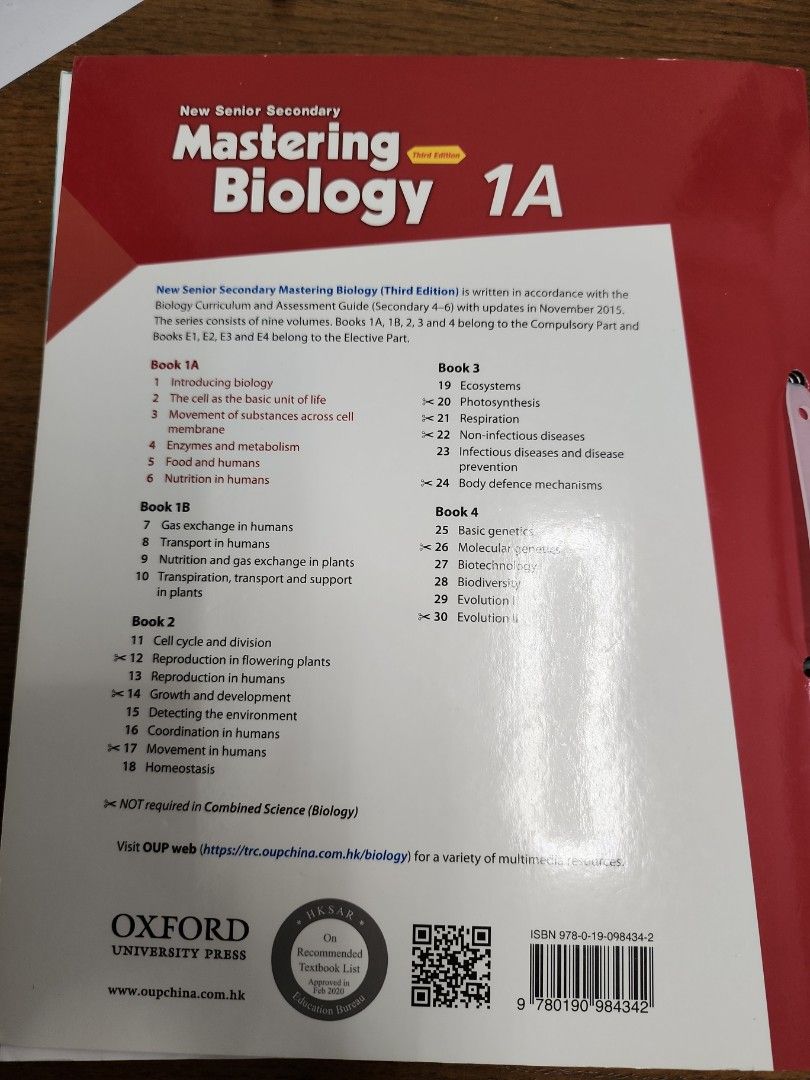 Mastering Biology 1A book & WB, 興趣與生活, 書本 & 文具, 教科書 - Carousell