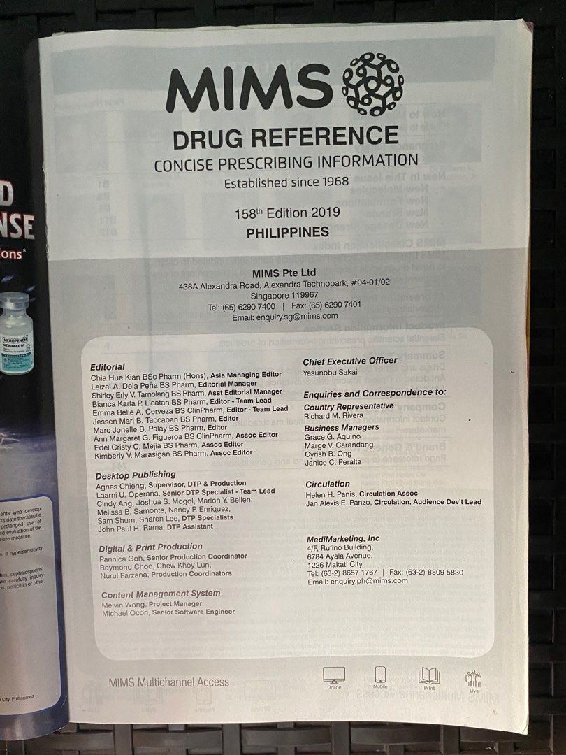 MIMS Drug Reference 2019 (Category: Textbooks) located in Pasay City. Submitted by buytagsph (Listing ID 1377623102, Image 3). Description: MIMS 2019 Copy.