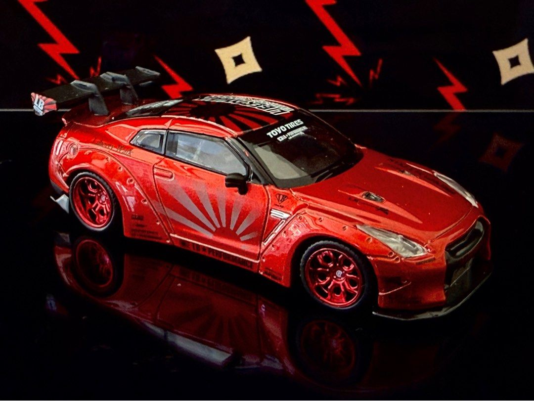 MINIGT 77 LBWK ニッサン GT-R R35キャンディレッド MINIGT.com