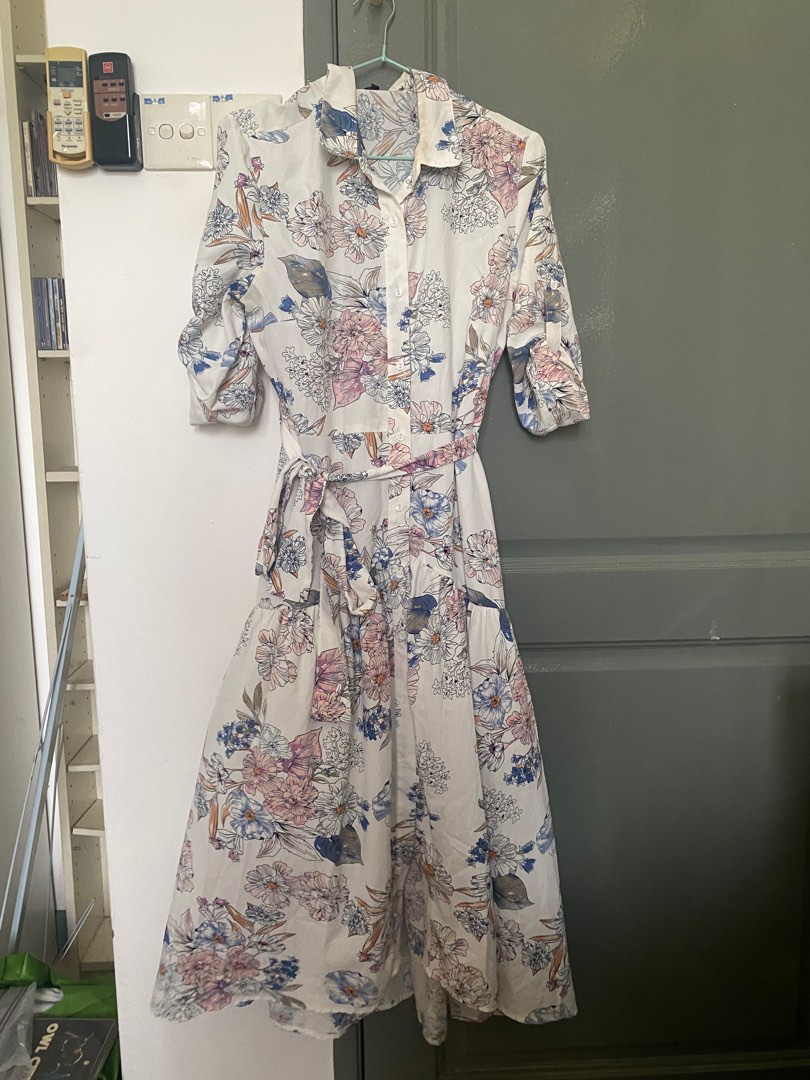 What I Can Be Floral Collared Dress