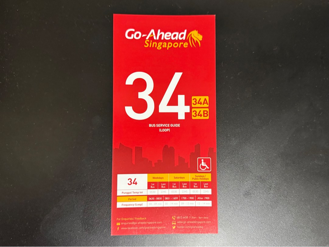 [Old] Go-Ahead Singapore Bus Service Guide 34 Guides, Hobbies & Toys ...