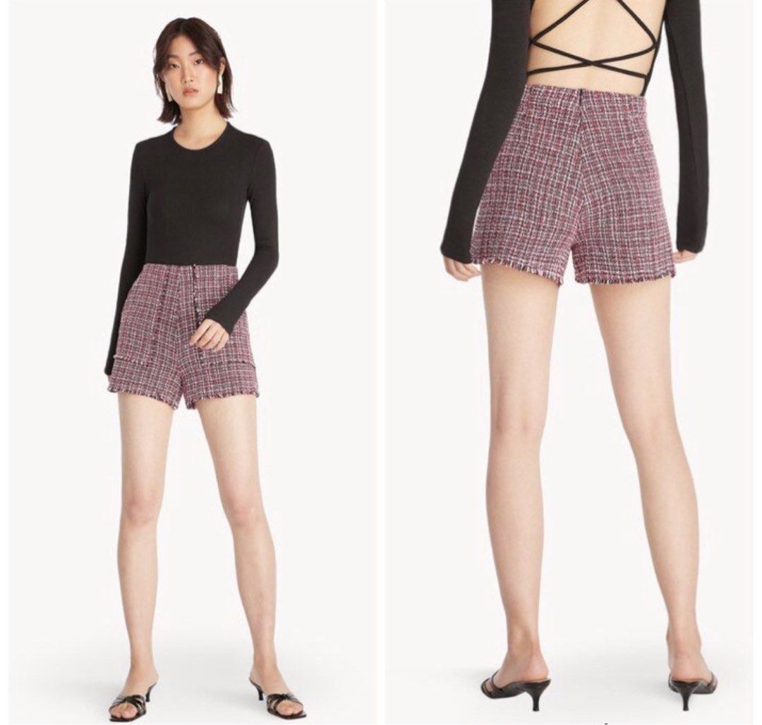 POMELO Red Tweed Top & Shorts Set (Category: Sets or Coordinates) located in Quezon City. Submitted by graceunderpressure (Listing ID 1377735800, Image 2). Description: POMELO Red Tweed Set - Top & Shorts - Retail is originally 3k+++ (php1,700 for the shorts only) - sold as set - Very good condition - both in size SMALL PM for any questions! 🫶🏻.
