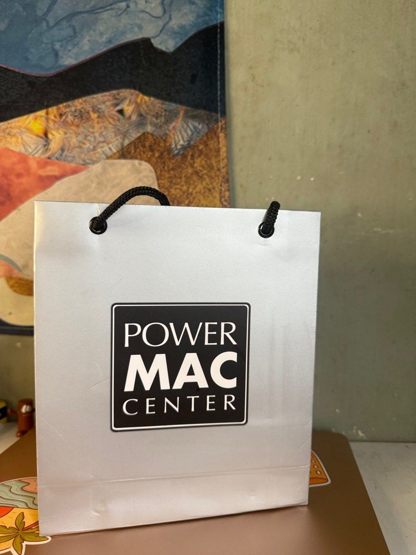 POWER MAC PAPER BAG - SMALL (Category: Laptop Bags & Sleeves) located in Quezon City. Submitted by cinnabutteroll (Listing ID 1377680578, Image 1). Description: POWER MAC PAPER BAG - SMALL • brand new, mint condi • can fit airpods and other phone accessories • check photos to see condition.