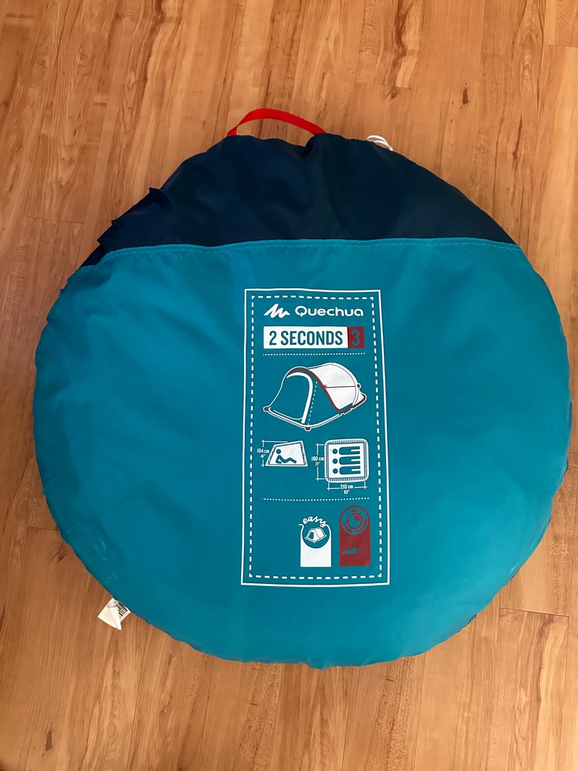 Quechua 2 Seconds 3 Person Tent Sports Equipment Hiking Camping On quechua-2-seconds-3-person-tent-sports-equipment-hiking-camping-on