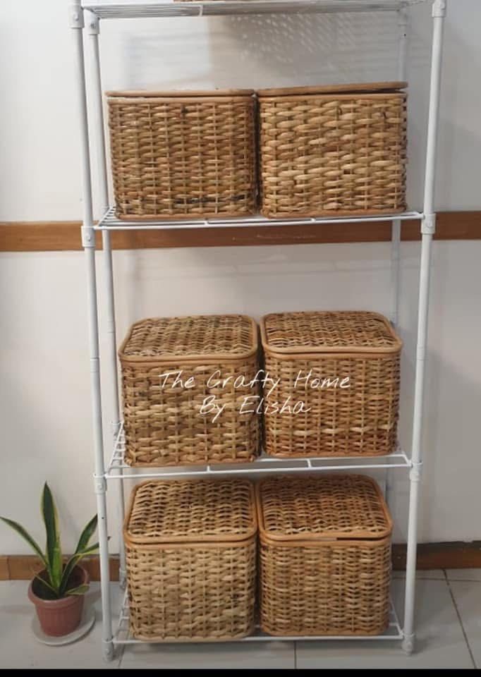 RATTAN STORAGE/RATTAN ORGANIZER (Category: Storage Boxes & Baskets) located in Marikina City. Submitted by thecraftyhomebyelisha (Listing ID 1377667793, Image 3). Description: RATTAN STORAGE FOR SALE S: 300 M: 350 L: 400 950/set Loc. Marikina Fb: the crafty home by elisha.