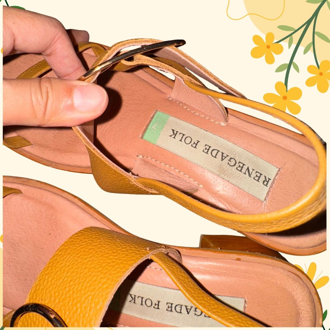 Renegade Folk Limelight Heels Size 7 (Category: Heels) located in Pasay City. Submitted by closetdetoxbyk (Listing ID 1377579037, Image 3). Description: ⚡️ PLEASE READ ⚡️ ‼️Please be considerate. Would rather keep than sell low. *Actual photos posted 📏: Size 7 (23.5 cm - 24.0 cm) 🔍: 9/10 Condition. Used very lightly twice in two weddings. Hardware still intact. Made of real leather and locally made in Marikina. Sole has barely any signs of wear