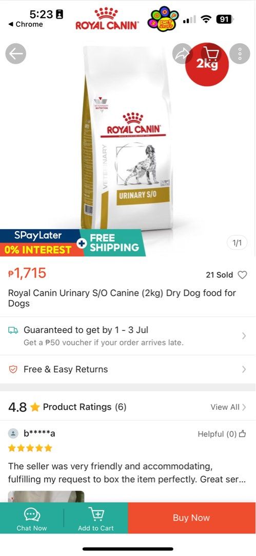 Royal Canin S/O Urinalysis (Category: Pet Food) located in Las Pinas. Submitted by mal102401 (Listing ID 1377748718, Image 1). Description: Royal Canin Urinary S/O Canine (2kg) Dry Dog food for Dogs For Sale - Dog no longer needs special food.
