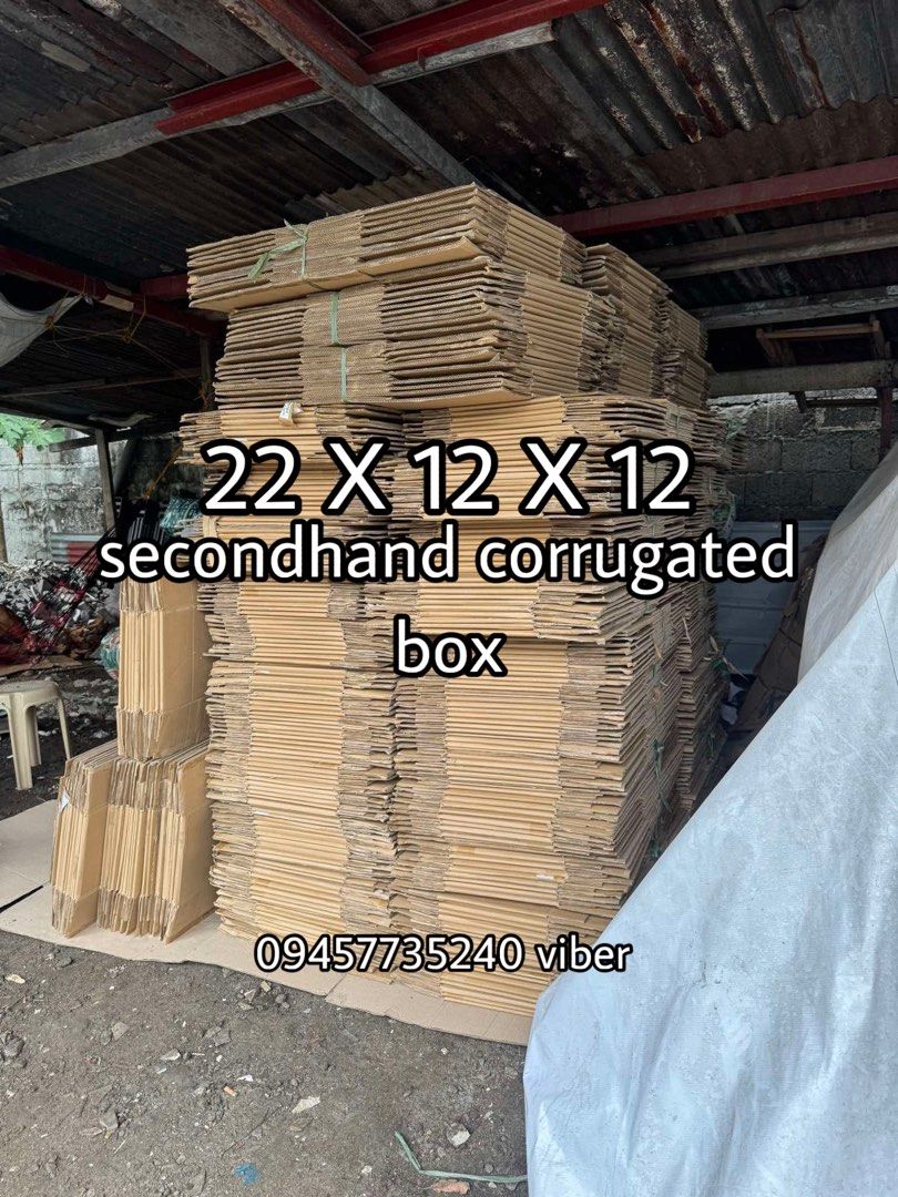 seconhand corrugated box- heavy duty (Category: Storage Boxes & Baskets) located in Quezon City. Submitted by gq.packagingsupplies.ph (Listing ID 1377613913, Image 2). Description: dm for inquiries.