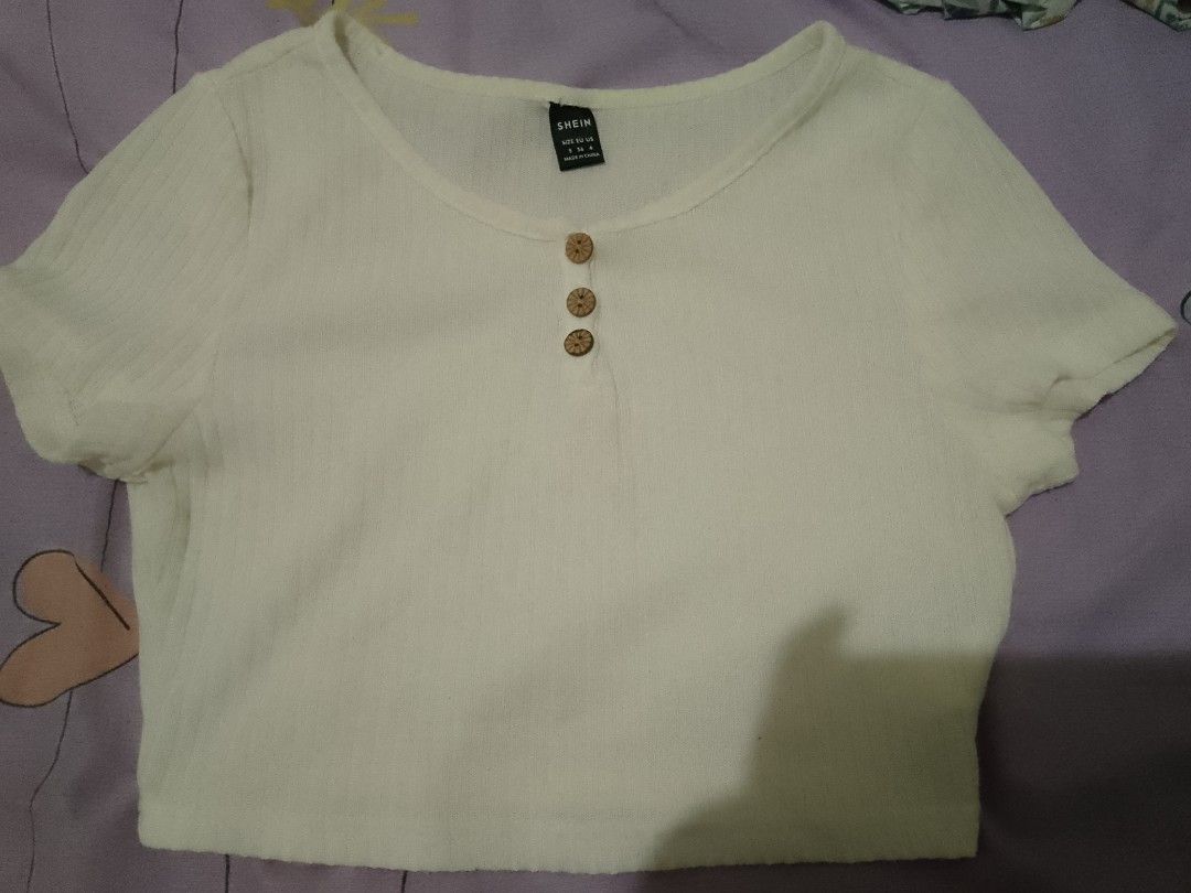 Shein and Zara crop tops (Category: Shirts) located in Bulacan. Submitted by cheolsimp17 (Listing ID 1377707040, Image 1). Description: Shein and Zara crop top Used 100 each Loc: Bulacan Mod: Flash, ggx Mop: Gcash.
